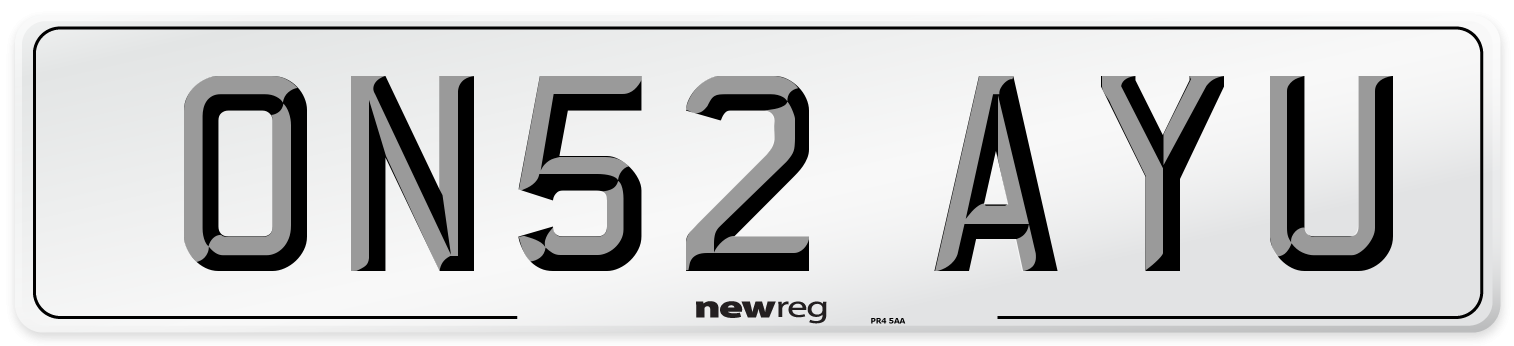 ON52 AYU Number Plate from New Reg